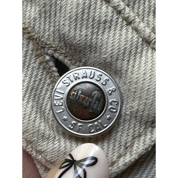 Levi’s Silvertab Loose Cream Denim Jeans USA 26x30 Skater Distressed Vintage 90s - Picture 12 of 14